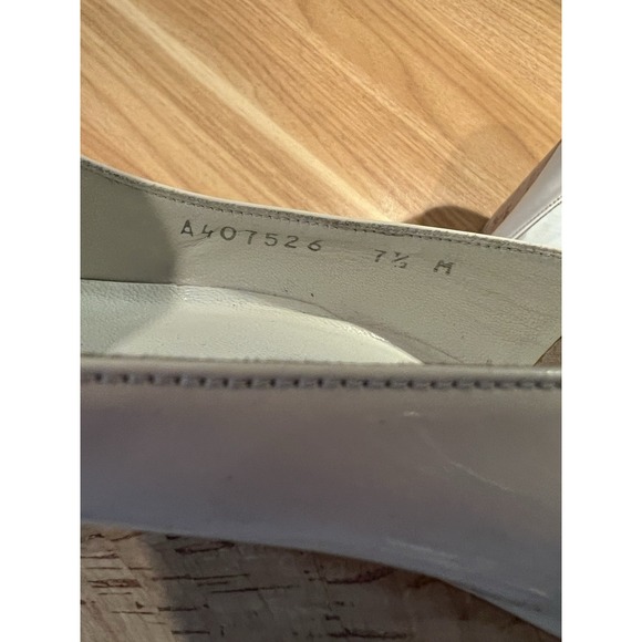 STUART WEITZMAN Corkswoon Ivory Patent Leather Cork Wedge Platform Pumps 7.5 - Picture 7 of 10